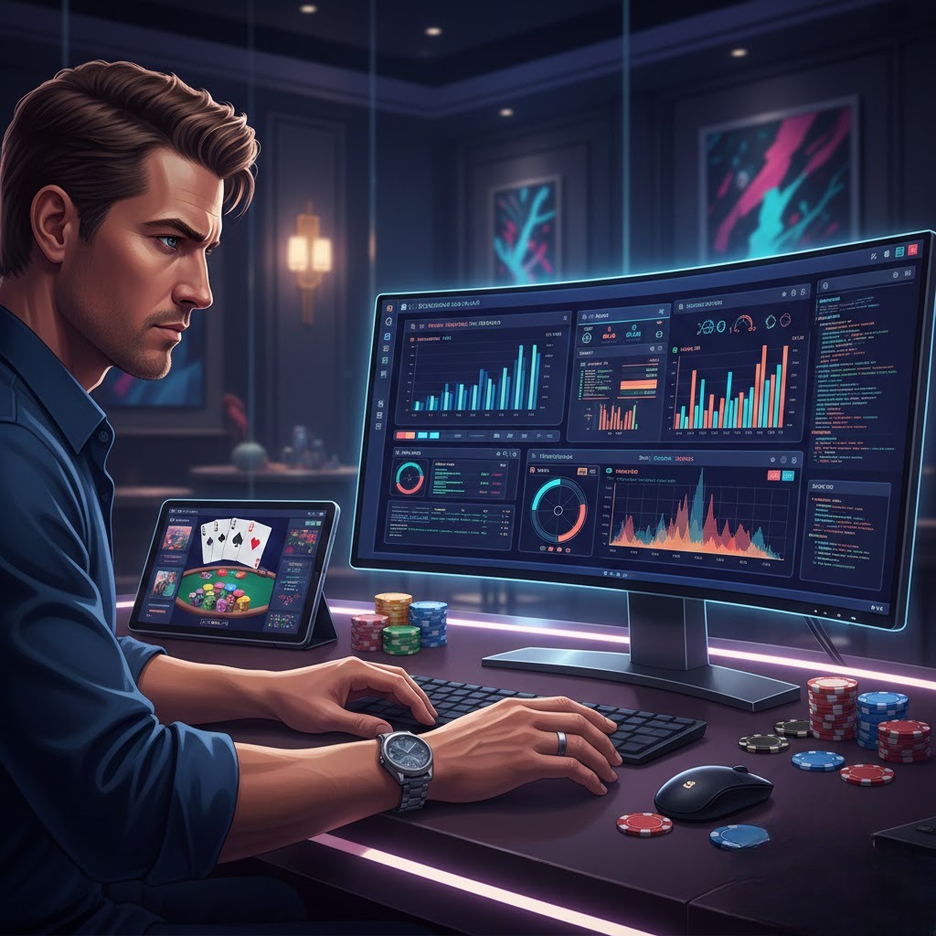 Pemain poker profesional menganalisis statistik dan pola taruhan di Dewiku88 Alternatif